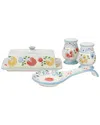 Gibson Elite Anaya 5pc Hand Painted Stoneware Table Accessory Set In Multi