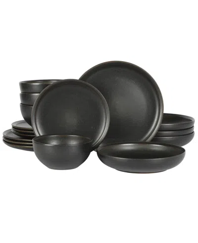 Gibson Elite Beckett 16 Pc. Dinnerware Set, Service For 4 In Black