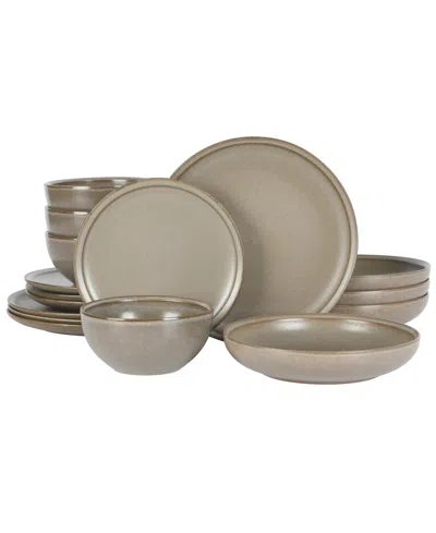Gibson Elite Beckett 16 Pc. Dinnerware Set, Service For 4 In Brown