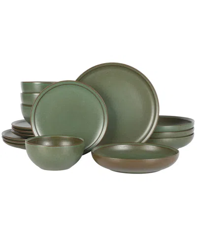 Gibson Elite Beckett 16 Pc. Dinnerware Set, Service For 4 In Green