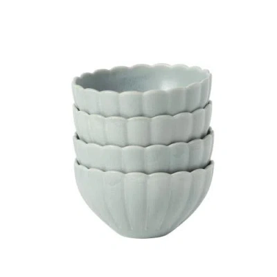 Gibson Elite Bistro Fleur Stoneware Cereal Bowls Set In Blue