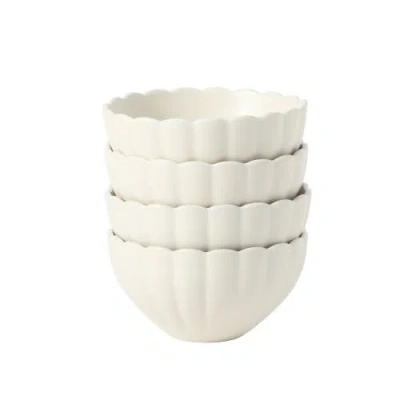 Gibson Elite Bistro Fleur Stoneware Cereal Bowls Set In White