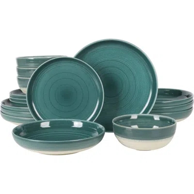 Gibson Elite Clarina 16-piece Reactive Glaze Stoneware Dinnerware Set In Blue
