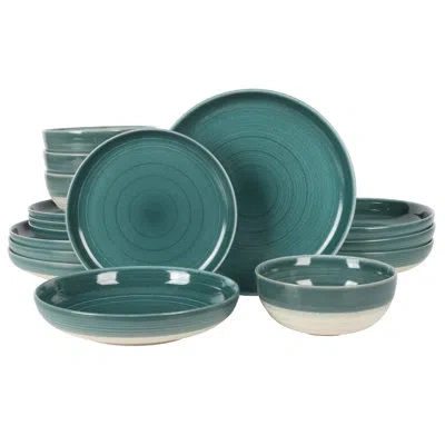 Gibson Elite Clarina Stoneware Dinnerware Set - Service For 4 In Teal