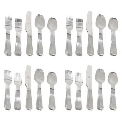 Gibson Elite Claudine 20 Piece Stainless Steel Flatware Set In Silver