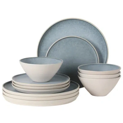 Gibson Elite Coastal Forest 12-piece Triple Reactive Glaze Stoneware Dinnerware Set In Multi