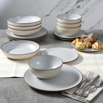 Gibson Elite Contempo 16 Piece Dinnerware Set, Service For 4 In Light Blue