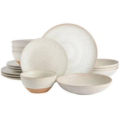 Gibson Elite Dreamweaver 16-piece Double Bowl Dinnerware Set, Service For 4 In White