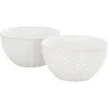 Gibson Elite Earlhart 2 Piece 6 Inch Ribbed Stoneware Cereal Bowl Set In White