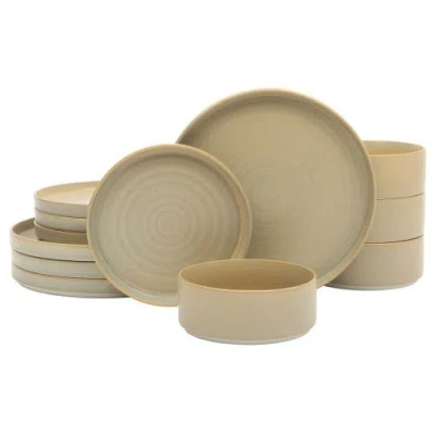 Gibson Elite Echo Bay 12-piece Reactive Glaze Porcelain Dinnerware Set In Brown