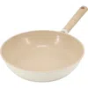 Gibson Elite Folkstone 10 Inch Ceramic Nonstick Cast Aluminum Frypan In Beige In Neutral