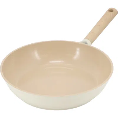Gibson Elite Folkstone 10 Inch Ceramic Nonstick Cast Aluminum Frypan In Beige In White
