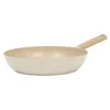 Gibson Elite Folkstone 12 Inch Ceramic Nonstick Cast Aluminum Frypan In Beige In White