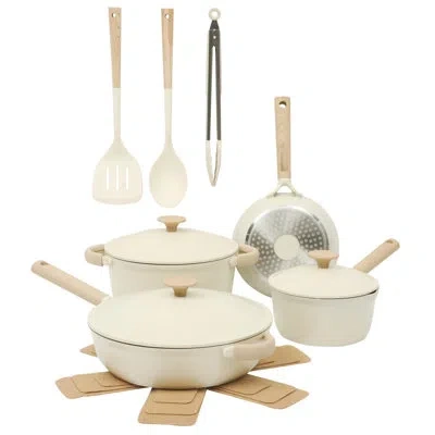 Gibson Elite Folkstone 13 Piece Pots And Pans Durable Cast Aluminum Pfa Free Non Stick Ceramic Coating Cookware S In White