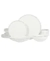 Gibson Elite Gibson Home Lana Bone China 16 Pc. Dinnerware Set, Service For 4 In White