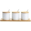 Gibson Elite Gracious Dining 10 Piece Fine Ceramic Condiment Jars Serving Set In White
