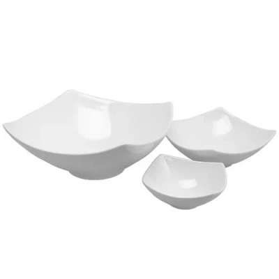 Gibson Elite Gracious Dining 3-piece Stoneware Square Bowl Set In Multi