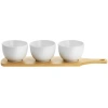 Gibson Elite Gracious Dining 4 Piece Fine Ceramic Tidbit Bowl Set With Base In White