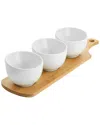 Gibson Elite Gracious Dining 4pc Fine Ceramic Tidbit Bowl Set In White