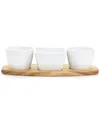 Gibson Elite Gracious Dining 4pc Fine Ceramic Tidbit Dish Set In White