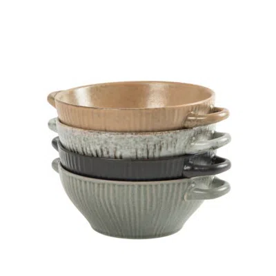Gibson Elite Hearth Lane 4 Piece 6 Inch Stoneware Bowl Set In Brown