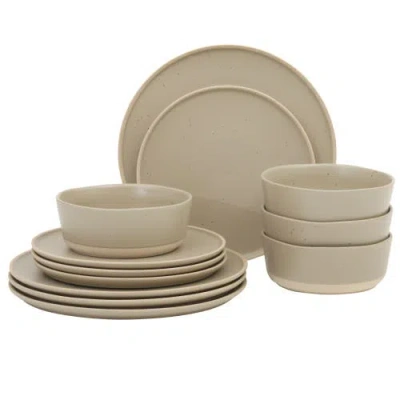 Gibson Elite Humphrey Lane 12-piece Reactive Glaze Stoneware Dinnerware Set In Brown