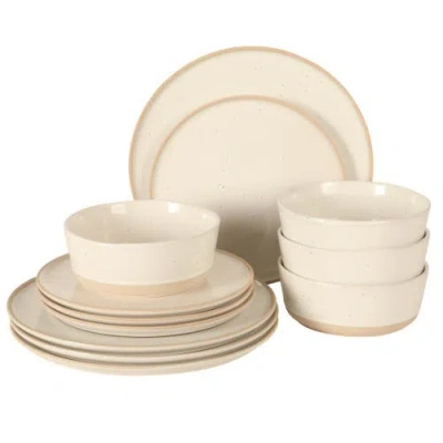 Gibson Elite Humphrey Lane 12-piece Reactive Glaze Stoneware Dinnerware Set In Brown
