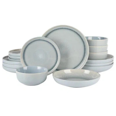 Gibson Elite Juno Moon Double Bowl Reactive Dinnerware Set In Gray