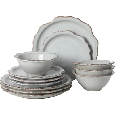Gibson Elite Kennon Road 12-piece Scalloped Stoneware Dinnerware Set In White