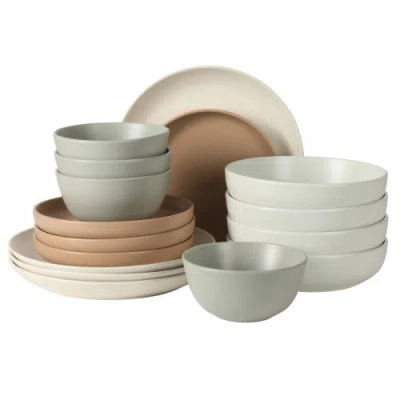 Gibson Elite Leeds Court 16-piece Speckle Reactive Glaze Stoneware Dinnerware Set In Multi