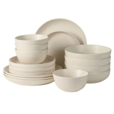 Gibson Elite Leeds Court 16-piece Speckle Reactive Glaze Stoneware Dinnerware Set In Neutral