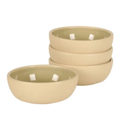 Gibson Elite - Made In Portugal - Port Gaia 4 Piece Cereal Bowl Set, 6.2” Stoneware Bowls, Reactive Glaze Finish, In Olive