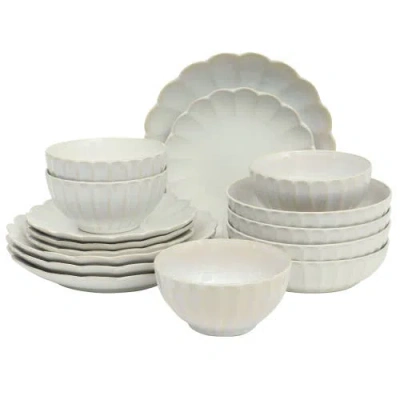 Gibson Elite Malibu Shore 16-piece Stoneware Plates And Bowls Dinnerware Set In Neutral