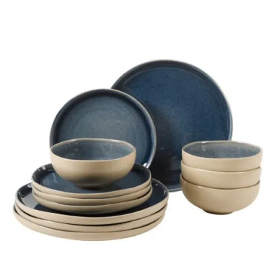 Gibson Elite Manila Bay 12-piece Reactive Glaze Stoneware Dinnerware Set In Multi