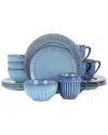 Gibson Elite Mendocino 16pc Stoneware Dinnerware Set In Blue