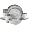 Gibson Elite Organic Decal 16 Piece Melamine Dinnerware Set In Multi