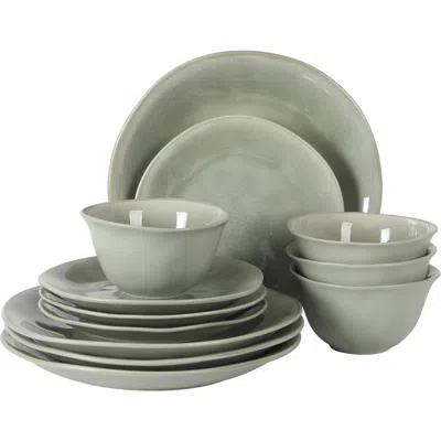 Gibson Elite Port Barton 12-piece Reactive Glaze Stoneware Dinnerware Set In Green