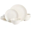 Gibson Elite Ramapo 12 Piece Stoneware Dinnerware Set  Speckle In White