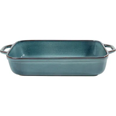Gibson Elite Rectangular Stoneware Baking Dish With Handles In Blue