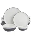Gibson Elite Rhinebeck 16 Piece Round Stoneware Dinnerware Set In Gray