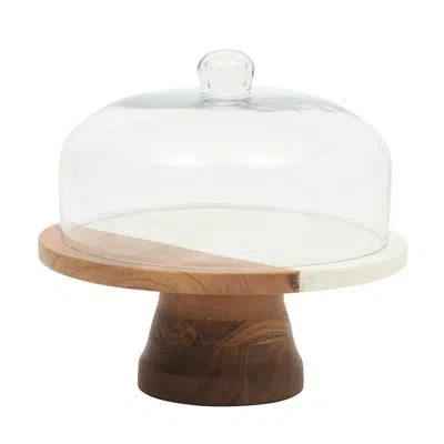 Gibson Elite Ridgehaven 11" Marble Cake Stand, Serving Platter, Charcuterie Board, And Center Piece Home Décor Wi In Clear