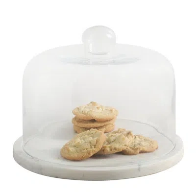 Gibson Elite Ridgehaven 11" Marble Cake Stand, Serving Platter, Charcuterie Board, And Center Piece Home Décor Wi In Clear