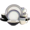 Gibson Elite Rings Of Saturn 16 Piece Reactive Glaze Stoneware Dinnerware Set In Multi