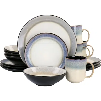 Gibson Elite Rings Of Saturn 16 Piece Reactive Glaze Stoneware Dinnerware Set In Multi