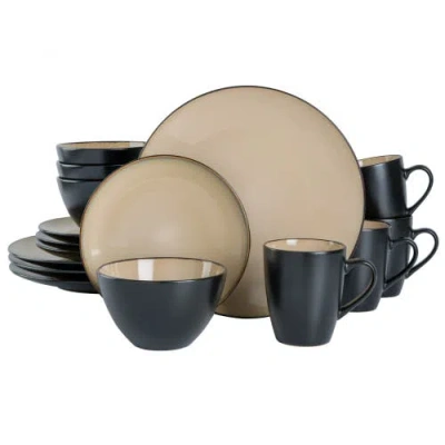 Gibson Elite Soho Lounge Round 16-piece Stoneware Dinnerware Set, Service For 4 In Blue