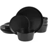 Gibson Elite Soho Lounge Sofia Coupe Stoneware Dinnerware Set In Black
