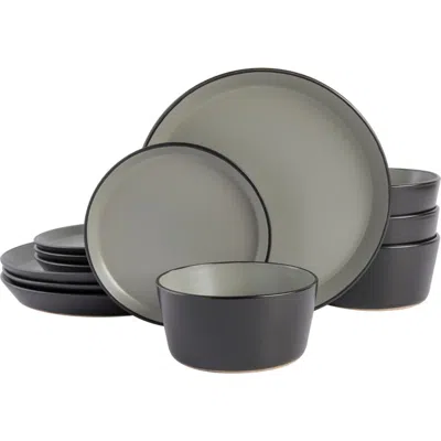 Gibson Elite Soho Lounge Sofia Coupe Stoneware Dinnerware Set In Gray