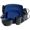Gibson Elite Soho Lounge Square Stoneware Dinnerware Set In Black