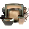 Gibson Elite Tequesta 16-piece Square Dinnerware Set, Taupe In Green