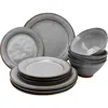 Gibson Elite Terranea 12 Piece Dinnerware Set In Gray